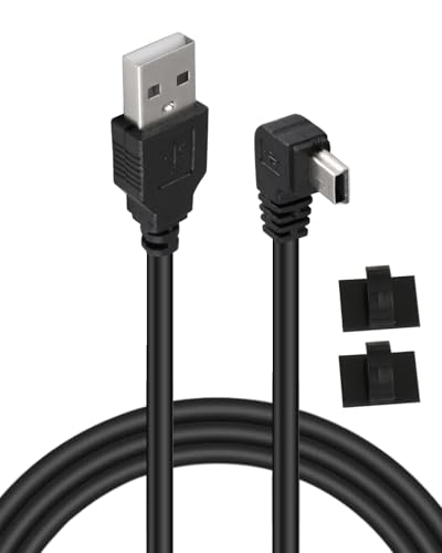 OMCGG 3 m langes USB-A-Stecker auf Mini-B-USB-Kabel, 90 Grad linker Winkel, Datensynchronisations- und Ladekabel von OMCGG