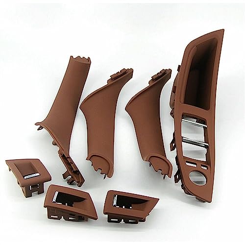 OMDHATU Innen Handgriff Griffverkleidung 7PCS LHD Innere Tür Panel Griff Pull Trim Set Fenster Schalter Armlehne Scheibe Für B&MW 5 Series F10 F11 Innentürgriffe (Color : Red Brown) von OMDHATU