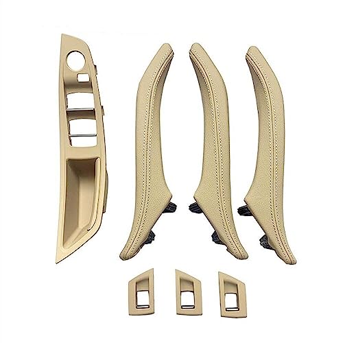 OMDHATU Innen Handgriff Griffverkleidung Auto Innen Leder Innentürgriff Panel Für B&MW 5 Series F10 F11 F18 520i 523i 525i 528i 535i Pull Trim Abdeckung Innentürgriffe (Color : LHD Beige) von OMDHATU