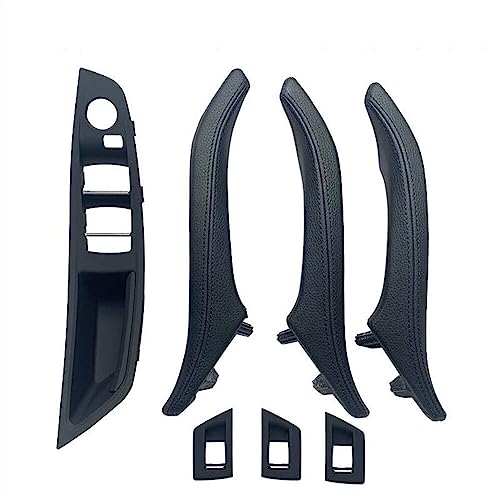 OMDHATU Innen Handgriff Griffverkleidung Auto Innen Leder Innentürgriff Panel Für B&MW 5 Series F10 F11 F18 520i 523i 525i 528i 535i Pull Trim Abdeckung Innentürgriffe (Color : LHD Black) von OMDHATU