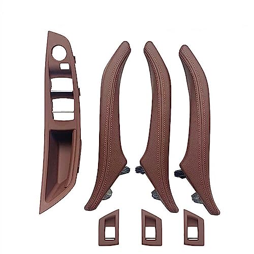 OMDHATU Innen Handgriff Griffverkleidung Auto Innen Leder Innentürgriff Panel Für B&MW 5 Series F10 F11 F18 520i 523i 525i 528i 535i Pull Trim Abdeckung Innentürgriffe (Color : LHD Red Brown) von OMDHATU