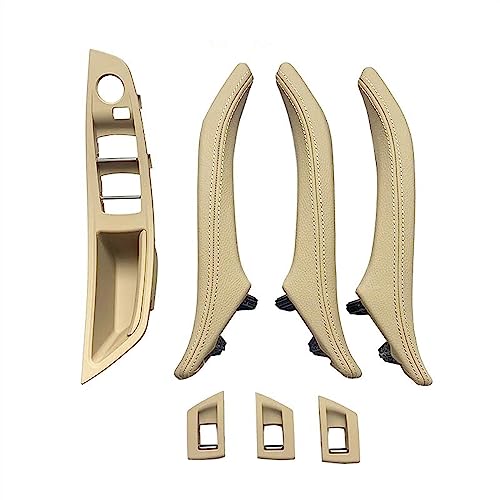 OMDHATU Innen Handgriff Griffverkleidung LHD RHD Fahrerseite Armlehne Beifahrer Für B&MW 5er F10 520 523 525 528 530 535 Türgriff-Set Aus Leder Innentürgriffe (Color : LHD Beige 7pcs Set) von OMDHATU