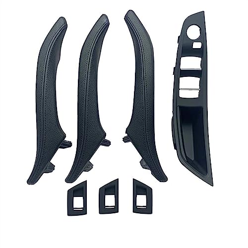 OMDHATU Innen Handgriff Griffverkleidung LHD RHD Fahrerseite Armlehne Beifahrer Für B&MW 5er F10 520 523 525 528 530 535 Türgriff-Set Aus Leder Innentürgriffe (Color : LHD Black 7pcs Set) von OMDHATU