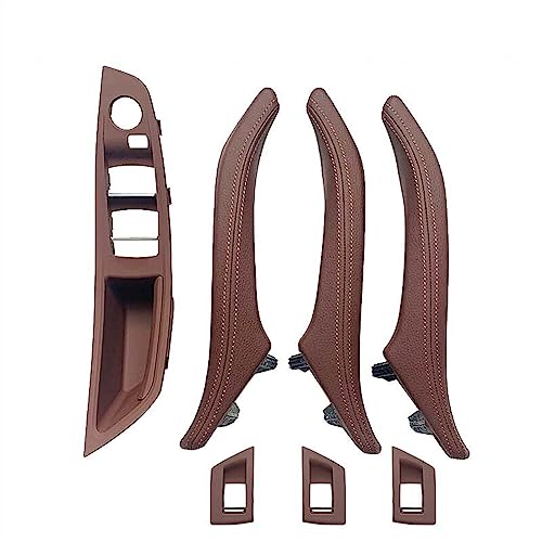 OMDHATU Innen Handgriff Griffverkleidung LHD RHD Fahrerseite Armlehne Beifahrer Für B&MW 5er F10 520 523 525 528 530 535 Türgriff-Set Aus Leder Innentürgriffe (Color : LHD Red 7pcs Set) von OMDHATU