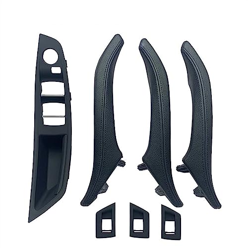 OMDHATU Innen Handgriff Griffverkleidung LHD RHD Fahrerseite Armlehne Beifahrer Für B&MW 5er F10 520 523 525 528 530 535 Türgriff-Set Aus Leder Innentürgriffe (Color : RHD Black 7pcs Set) von OMDHATU