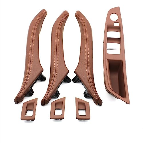 OMDHATU Innen Handgriff Griffverkleidung LHD RHD Fahrerseite Armlehne Beifahrer Für B&MW 5er F10 520 523 525 528 530 535 Türgriff-Set Aus Leder Innentürgriffe (Color : RHD Brown 7pcs Set) von OMDHATU