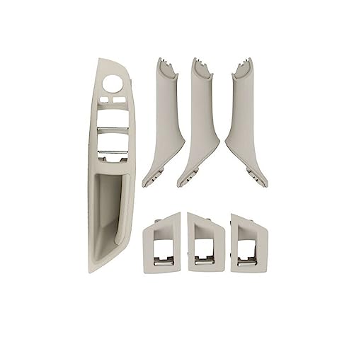 OMDHATU Innen Handgriff Griffverkleidung Linker Antrieb LHD Beige Schwarz Kohlefaser 7-teiliges Set Für B&MW 5er F10 F18 523 525 528 Auto-Innentürgriffgriff Innentürgriffe (Color : A-Oyster) von OMDHATU