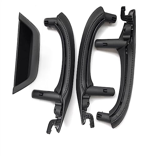 OMDHATU Innen Handgriff Griffverkleidung Links Rechts Für B&MW X3 X4 F25 F26 2010-2016 Fahrer Auto Innen Tür Pull Griff Leder Abdeckung Set Montage Ersatz Innentürgriffe (Color : LHD Set Black) von OMDHATU