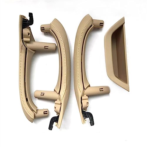 OMDHATU Innen Handgriff Griffverkleidung Links Rechts Für B&MW X3 X4 F25 F26 2010-2016 Fahrer Auto Innen Tür Pull Griff Leder Abdeckung Set Montage Ersatz Innentürgriffe (Color : RHD Set Beige) von OMDHATU