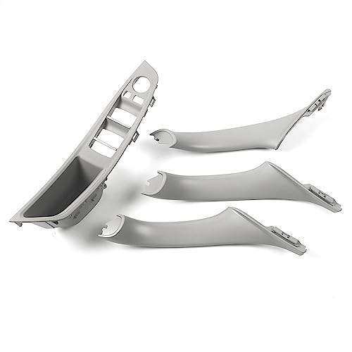 OMDHATU Innen Handgriff Griffverkleidung Linkslenker LHD Grau Beige Schwarz Auto Innen Tür Griff Panel Pull Trim Abdeckung Für B&MW 5 Serie F10 F11 Innentürgriffe (Color : Grey1) von OMDHATU