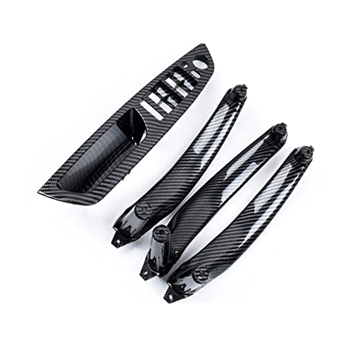 OMDHATU Innere Zuggriffabdeckung Armlehne Auto Links Vorne Fahrersitz LHD Innentürgriff Innenverkleidung Zugverkleidung Für B&MW E70 E71 X5 X6 2007–2014 Autoteile (Color : Carbon Fiber 4Pcs) von OMDHATU
