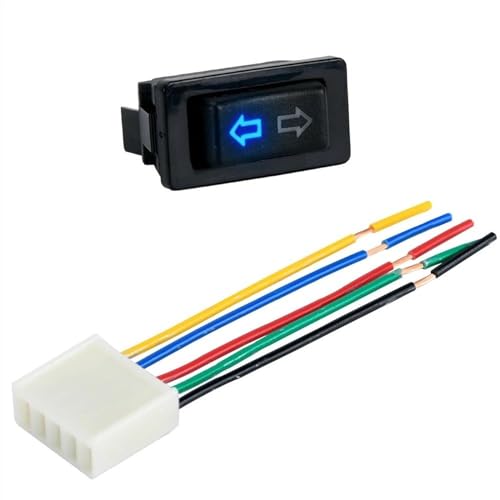 OMDHATU Universal Auto Dekoration Zubehör Auto Fensterheber Schalter Hebe Schalter 5 Pin DC 12V 20A Und Kabelbaum (Color : 3) von OMDHATU