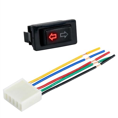 OMDHATU Universal Auto Dekoration Zubehör Auto Fensterheber Schalter Hebe Schalter 5 Pin DC 12V 20A Und Kabelbaum (Color : 5) von OMDHATU