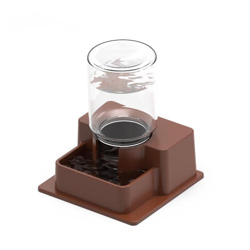 2 Pack Automatischer Wasserspender für Reptilien Hamster Gecko Eidechse Anti-Ertrinken Anti-Verdunstung Terrarium Schüssel Feeder (Braun) von OMEM