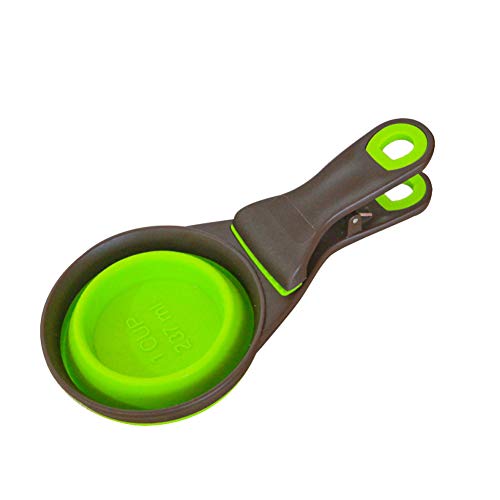 OMEM Faltbare Futterschaufel für Haustiere, Silikon-Messbecher, Faltbare Klammerschaufel für Haustiere, 1 Tasse, 237 ml von OMEM