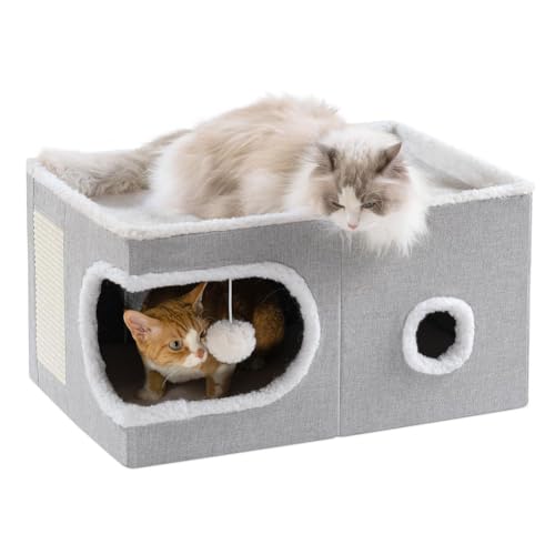 OMEM Faltbares Katzenbett, zusammenklappbar, Plüschfilz, Höhle, Kratzfässer OMEM Faltbares Katzenbett, zusammenklappbar, Plüschfilz, Höhle, Kratzfässer von OMEM