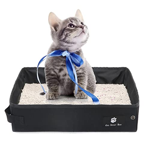 OMEM Faltbare tragbare Katzentoilette, trocken, nass, weich, Reise-Katzentoilette, leicht, wasserdicht, Toilette für den Außenbereich, groß, Schwarz OMEM Faltbare tragbare Katzentoilette, trocken, nass, weich, Reise-Katzentoilette, leicht, wasserdicht, Toilette für den Außenbereich, groß, Schwarz von OMEM