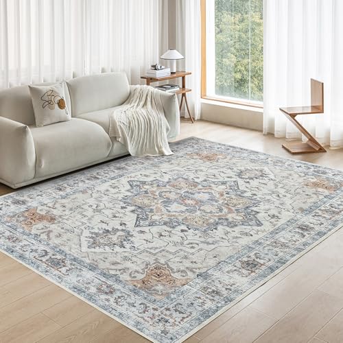 OMERAI Vintage Teppich Wohnzimmer 120X170CM Waschbarer Teppich Boho Teppiche Kurzflor rutschfest Carpet für Schlafzimmer, Esszimmer, Taupe Braun OMERAI Vintage Teppich Wohnzimmer 120X170CM Waschbarer Teppich Boho Teppiche Kurzflor rutschfest Carpet für Schlafzimmer, Esszimmer, Taupe Braun von OMERAI
