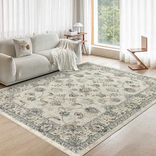 OMERAI Vintage Teppich Wohnzimmer 80X150CM Waschbarer Teppich Boho Teppiche Kurzflor rutschfest Klein Carpet für Schlafzimmer, Esszimmer, Beige Grün OMERAI Vintage Teppich Wohnzimmer 80X150CM Waschbarer Teppich Boho Teppiche Kurzflor rutschfest Klein Carpet für Schlafzimmer, Esszimmer, Beige Grün von OMERAI