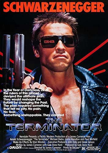 Filmposter, Vintage-Stil, Satinpapier, 260 g/m², A4, Schwarzenegger „Der Terminator“ von OMG Printing