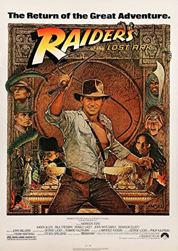 Indiana Jones Raiders Of The Lost Ark Harrison Ford Poster/Druck/Bild, Satin-Fotopapier, A2, 420 mm x 594 mm von OMG Printing