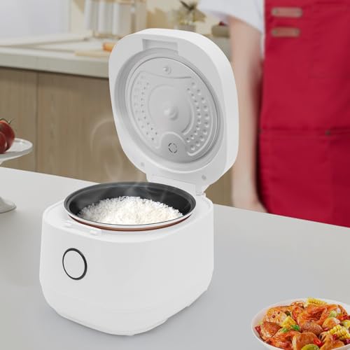 Elektrischer Mini Reiskocher 5L Multikocher mit 24h Timer, Antihaft-Innentopf und Dampfkorb, kompakter Rice Cooker für 3-5 Personen, 28 x 24 x 22 cm von OMGGYER