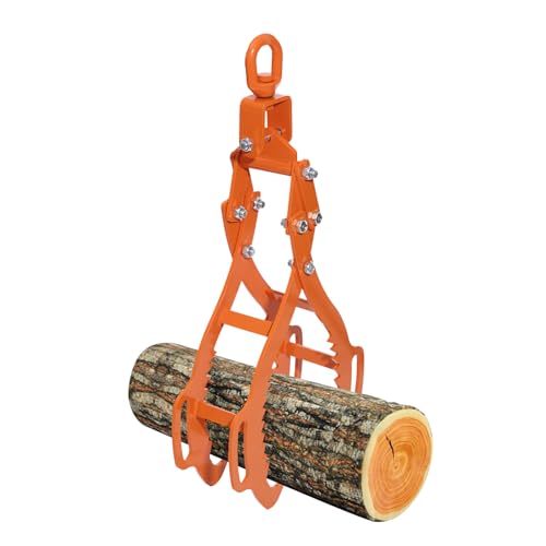 Forstzange für Baumstämme bis 710 mm, 28 Zoll Versetzzange Holzzange Rückezange für Verladearbeiten im Wald Hebezange mit 4 Klemmdornen, Zugkraft bis 1202kg von OMGGYER
