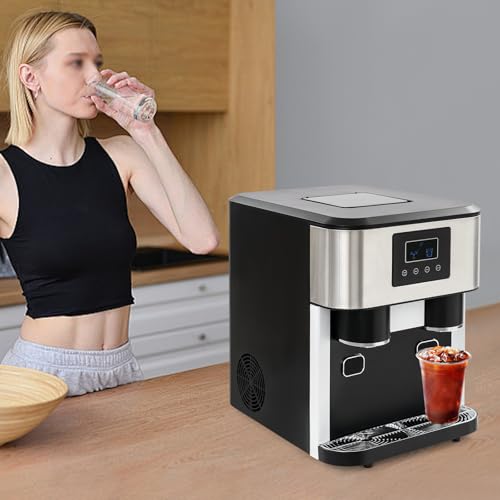 Mini Eiswürfelmaschine Klein Ice Cube Maker, Multifunktionale Eiswürfelbereiter Tragbares Crushed Ice Maschine für Haushalt, Büro, Bar und Party, 16 Eiswürfel in 7-9 min von OMGGYER