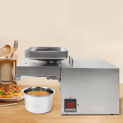 Ölpresse für Zuhause Edelstahl Ölmühle Automatisch heißer kalter Oliven Presse, 610W Elektrisch Extractor Oil Press Machine mit Temperaturregelung für Nüsse, Erdnüsse, Sesam, Mandel Ölpresse für Zuhause Edelstahl Ölmühle Automatisch heißer kalter Oliven Presse, 610W Elektrisch Extractor Oil Press Machine mit Temperaturregelung für Nüsse, Erdnüsse, Sesam, Mandel von OMGGYER