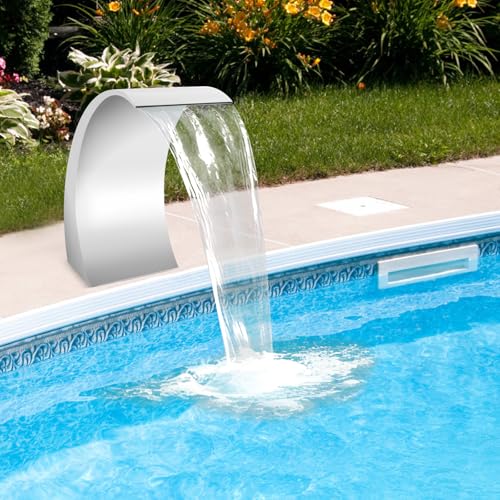 Schwalldusche Pool Wasserfall Pool Fontäne Gebogenes Design Edelstahl Schwimmbad Pool Schwimmbecken Schwalldusche, Gartenteich Dekoration Brunnen, Konstanter Wasserfluss Schwalldusche Pool Wasserfall Pool Fontäne Gebogenes Design Edelstahl Schwimmbad Pool Schwimmbecken Schwalldusche, Gartenteich Dekoration Brunnen, Konstanter Wasserfluss von OMGGYER