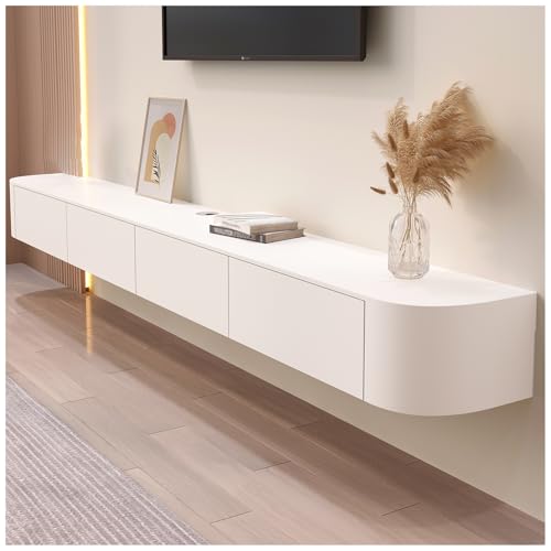 OMGMTSTORE Weiß TV-Schrank,Fernsehtisch Hängend mit 2 Schublade,1 Türen,200 cm lang,TV Lowboard für Fernseher bis zu 85 Zoll,TV Tisch,Hängeboard Schwebend,TV Board hängend,für Wohnzimmer,Schlafzimmer OMGMTSTORE Weiß TV-Schrank,Fernsehtisch Hängend mit 2 Schublade,1 Türen,200 cm lang,TV Lowboard für Fernseher bis zu 85 Zoll,TV Tisch,Hängeboard Schwebend,TV Board hängend,für Wohnzimmer,Schlafzimmer von OMGMTSTORE