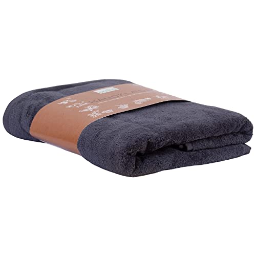 OMHU Extra Weiches Badehandtuch 100% Bio-Baumwolle | 1 X Badetuch 70x140 cm | Dunkelgrau von OMHU