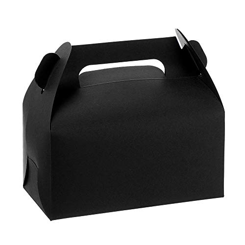 5 Stück 2 Größen Weihnachten Geburtstag Hochzeit 5 Farben mit Griff Party Süßigkeiten Zubehör Kraftpapier Box Geschenkboxen Kuchen Lebensmittel Halter (16,2 x 9 x 15,5 cm, schwarz) von OMICE