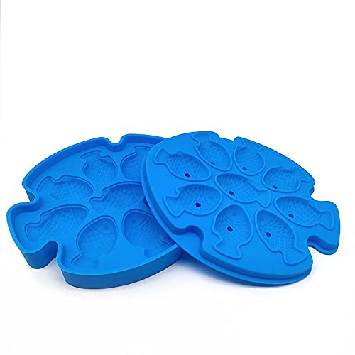 Eiswürfelform für Kinder und Erwachsene, einzigartiges und lustiges Design, leicht zu lösen, 3D-Fisch, Eiswürfel, Schokoladenform (blau) von OMICE