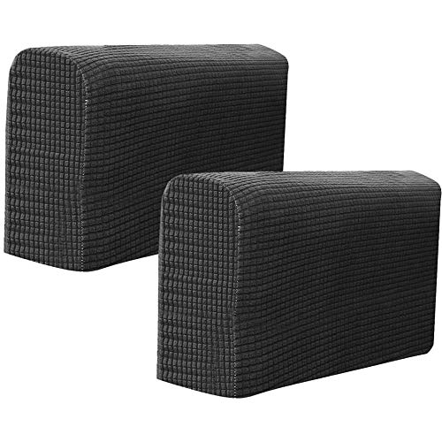 OMICE 2 Stück Stuhlhussen abnehmbar dehnbar Home & Living Armlehnenbezüge Sofabezug Couch Armlehnenschutz (schwarz) von OMICE