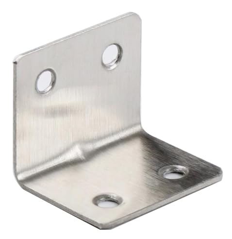 OMIDEAS 12 × Eckwinkel (30 × 30 × 40) Metallwinkel für Holzverbindungen, Möbelreparatur, Edelstahl, Silber, L-Verbinder von OMIDEAS
