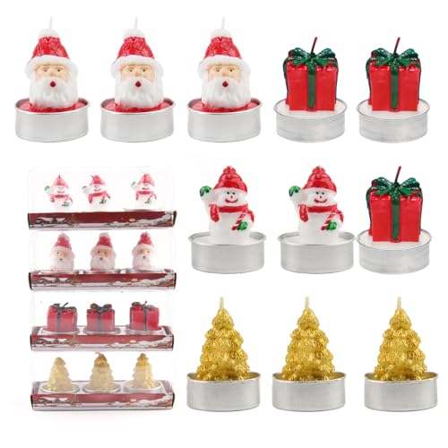 OMIGA 12 Stück Mini Teelichter Weihnachten Kerzen Ohne Duft Weihnachtsteelichter 5x4cm Weihnachtskerzen Tischdekoration Weihnachtsmann Schneemann Heiligabend Verrückte Christmas Candle OMIGA 12 Stück Mini Teelichter Weihnachten Kerzen Ohne Duft Weihnachtsteelichter 5x4cm Weihnachtskerzen Tischdekoration Weihnachtsmann Schneemann Heiligabend Verrückte Christmas Candle von OMIGA