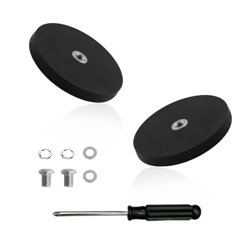 OMIGA 2 Stücke Magnet Mit Gewinde Neodym Magnet-System Gummiert Starke Magnete Ø 66mm Mit M6 Außengewinde 30 KG Haftkraft für Schrauben Öse Oder Haken Zusätzliche Spiegel den Außenbereich von OMIGA