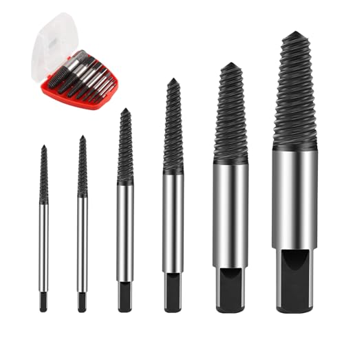 OMIGA 6 Stück Schraubenausdreher Set Schraubenausdreher Profi Linksausdreher Set Kohlenstoffstahlmaterial Zum Entfernen BeschäDigter Schrauben Rohre von OMIGA