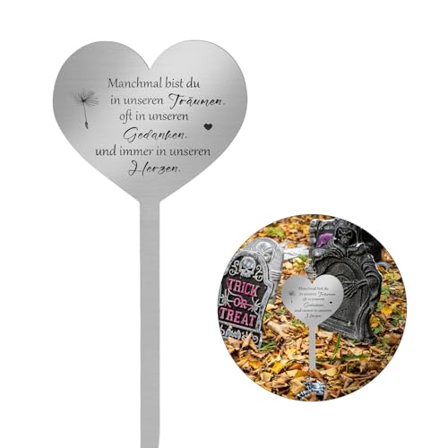 OMIGA Grabschmuck Edelstahl Herz mit Sie Erscheinen Gelegentlich in Unseren Träumen Verweilen oft in Unseren Gedanken und Bleiben Immer in Unseren Herzen Grabstein für Garten & Friedhof OMIGA Grabschmuck Edelstahl Herz mit Sie Erscheinen Gelegentlich in Unseren Träumen Verweilen oft in Unseren Gedanken und Bleiben Immer in Unseren Herzen Grabstein für Garten & Friedhof von OMIGA