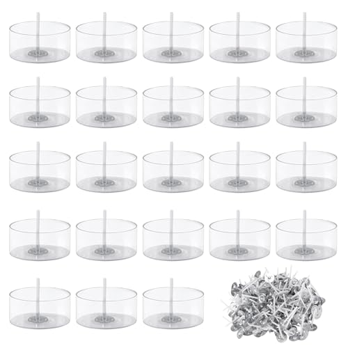 OMIGA Teelichthalter für Kerzen Gießen 50 Stück Kerzen Gläser mit 100 Dochte für Teelichter Diy kerzen Set für Hochzeitsdeko Tischdeko Geburtstag Valentinstag-Jubiläum 18 x 38 mm/30 ml von OMIGA