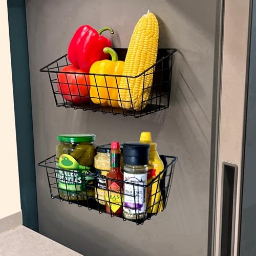 Magnetisches Regal Kühlschrank, 2 Packung Gewürzregal Magnetisch mit starken Magneten für aufbewahrung, Bewegliches Magnetregale für Kühlschrank, Garage, Wäschereien, Whiteboard, Küchentheke, Schwarz Magnetisches Regal Kühlschrank, 2 Packung Gewürzregal Magnetisch mit starken Magneten für aufbewahrung, Bewegliches Magnetregale für Kühlschrank, Garage, Wäschereien, Whiteboard, Küchentheke, Schwarz von OMISHINE