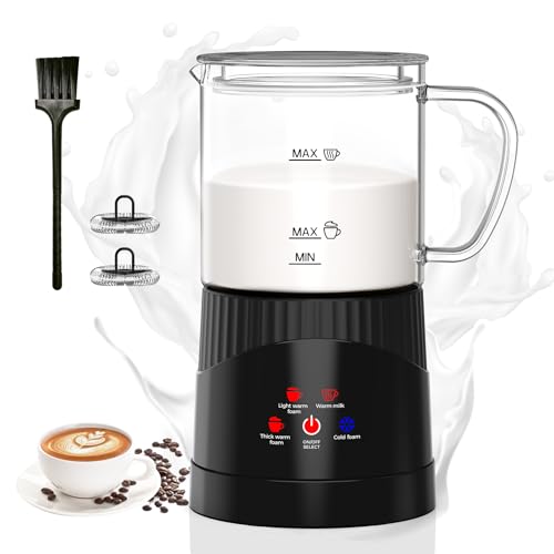 OMISOON 4 in 1 Milchaufschäumer Elektrisch 400ML, Automatischer Milchschäumer Induktion 500W, Automatische Abschaltung, für Warmer und kalter Milchschaum, Latte macchiato, Cappuccino, Schwarz OMISOON 4 in 1 Milchaufschäumer Elektrisch 400ML, Automatischer Milchschäumer Induktion 500W, Automatische Abschaltung, für Warmer und kalter Milchschaum, Latte macchiato, Cappuccino, Schwarz von OMISOON