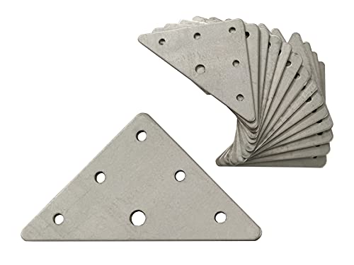 OMIDEAS 15 x Dreieckige Platten (70 x 70 x 1.5) Montageplatte Flachverbinder Lochplatte Silber Verzinkt von OMIDEAS