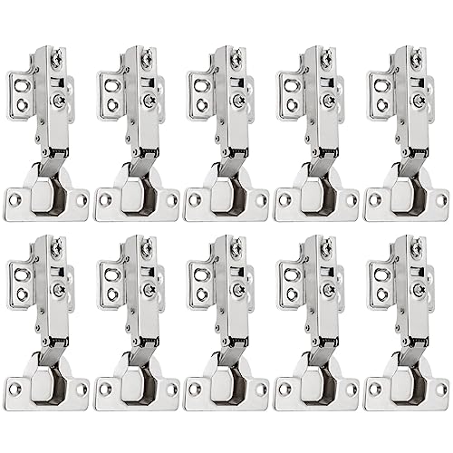10 Stück Eckanschlag Standard Schrankscharnier mit Soft Close Automatikscharnier Schranktür Öffnungswinkel 110° mit Hydraulisch Feder Topfscharnier Dämpfung Scharniere für Küchenschrank Kleiderschrank von OMJMYY