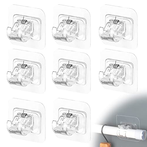 8 Stück Selbstklebende Gardinen Stangen Halterung Gardinenstange Zum Klemmen Gardinenstange Ohne Bohren Vorhangstange Ohne Bohren Kleben Vorhang Haken Halter für Gardinenstange Handtuchstangen von OMJMYY