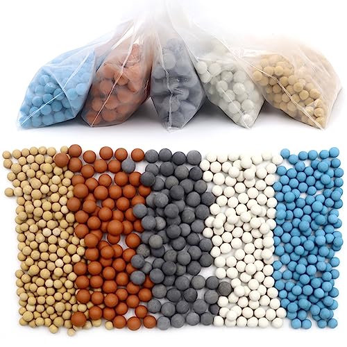 Duschkopf Filter 5 Pack (250g), Negativen Ionen Mineral Bälle, Ionenfilter Balls Erweicht hartes Wasser für Badezimmer Ionenfilter Handbrause von OMJMYY