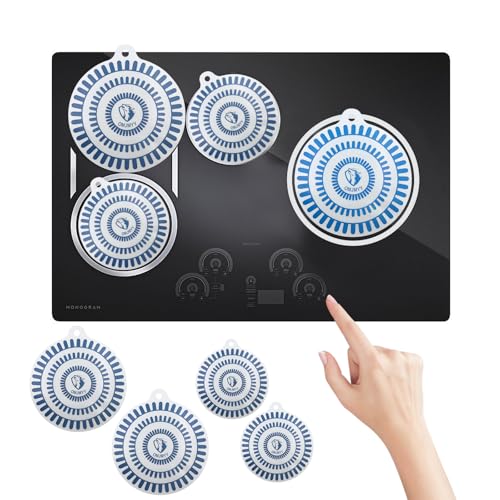 OMJMYY 4 Stück Induktion Schutzmatte Silikon Induktionskochfeld Schutzmatte Induction Cooker Silikonmatte für Induktionsherd, Runden,Hat einen farbverändernden Effekt（2 Stück 18cm/2 Stück 22cm） von OMJMYY