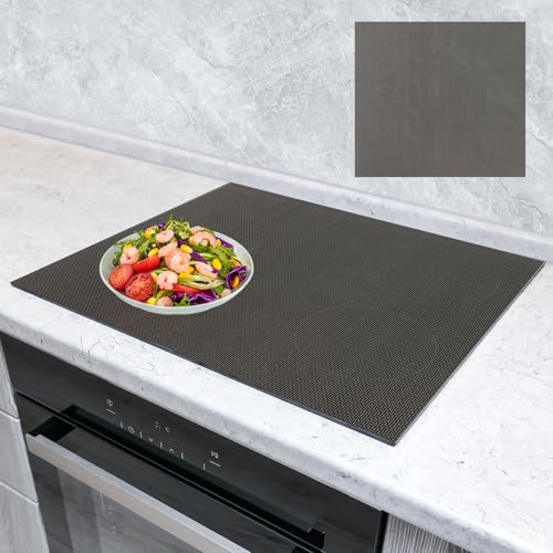 OMJMYY 52x60cm Große Induktion Schutzmatte Silikon Induktionskochfeld Schutzmatte Induction Cooker Silikonmatte Induktion Herdschutz Matte Wärmeisolierte Pad für Induktionsherd, Grau(Magnetisch) von OMJMYY