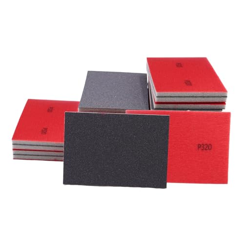 OMJMYY Schleifschwämme Set 30 Stück - Flexibles Nass-Trocken-Schleifpapier/Schleifpad Körnung P320 für Holz, Metall, Farbe, Trockenbau, Autokarosseriereparatur, Möbel & Modellbau von OMJMYY